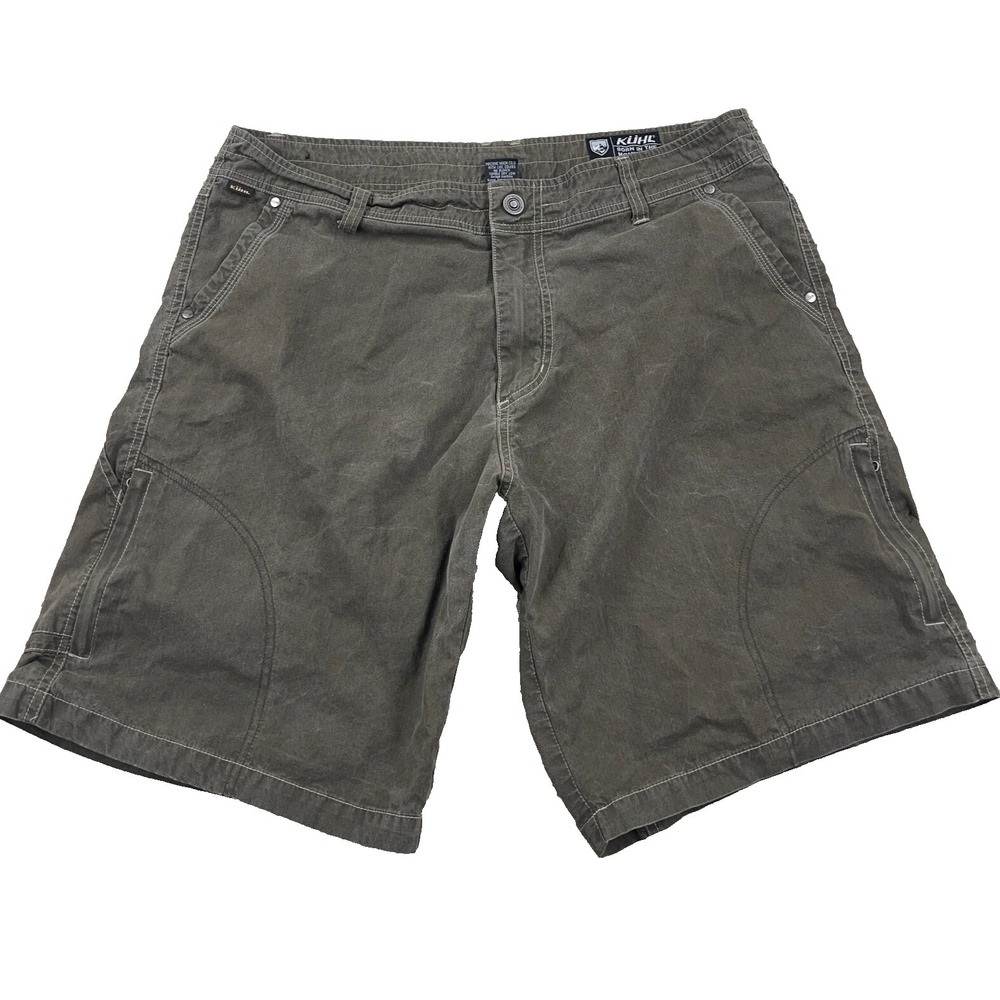 Kuhl Shorts Men 38 Gray Rambler Patina Dye Utility Hiking Adult Cotton Nylon